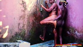 Surprise Hardcore Fuck Session with Dark Skinned Step Mom in Grandma&#x2019;s Bathroom