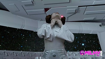 Cum Wars: Master YODA fucks the hot princess Leia