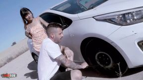 Kevin White Broken Down on the Road Fucks Michy Perez a Delicious Little South American Girl