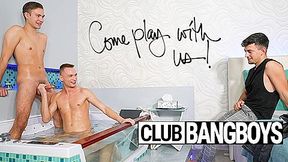 Spanish boy vs Czech couple and creampies at ClubBangBoys