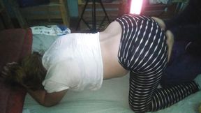 Next to the Stove I Pulled Down Her Pants, I Pulled Her Thong up and We Fucked
