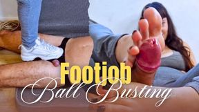 Miss Bimby Gym Sneakers & Sweaty Socks Ballbusting & Footjob (720 - EN Sub)