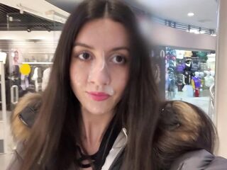 Cumwalk in Public Shopping Mall
