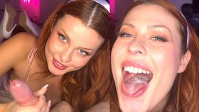A 'room mate' ruins me with a ***y blow job, messy and wet