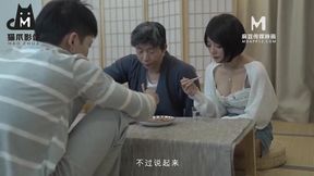 Three&#039;s Not a Crowd in Tokyo: Big-Titted Brunette Teases Stepfather and Stepbrother