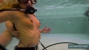 Raunchy college babes flaunting taut bods alongside poolside cock&#x1F32D;-tease
