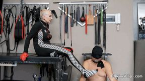 Giada da vInci: racing socks cock tease and denial while I restraint Primo like a puppet with bondage device, cock tease, socks job,