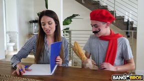 French tutor Anissa Kate seduces pretty boy behind his mom's back