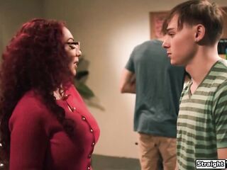 I can definitely hook u up with your large breasts aged teacher.The breasty mother i'd like to fuck is shocked that her students put her in this position just to double penetration her