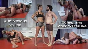 Andi Vicious vs Joe: Competitive Mixed Wrestling (March 2025)