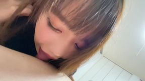 Hand Job While Licking Nipples. Subjective Video
