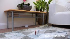 TFF1706 - Blonde Giantess Cherry English Comes across a group of Tiny Guys in her Lounge - 4K UHD MP4