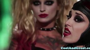 Catwoman's Pussy Ravaged by Joker and His Henchman in Threesome