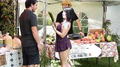 Hot lesbians fucking cucumber and licking some sweet cunts