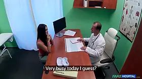 Fake health center - doc bangs sexy tourist in insane office exam