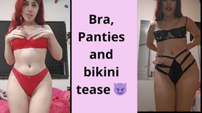 Bra, panties and bikinis tease ????