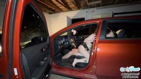 Teen sneaks out and fucks her friend in her boyfriends car at night