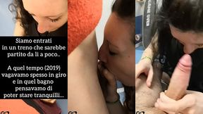 (caught) blowjob on the train ends with the officer going into the bathroom..