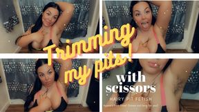 My First Armpit Hair Trimming w Scissors Hairy Grooming Fetish Kink