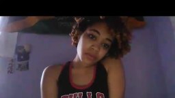 Sexy Black Girl Rubs Pussy