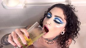 groupie girl gives up her ass and drinks piss for vip passes