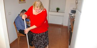 Man fucks his mature cleaning lady