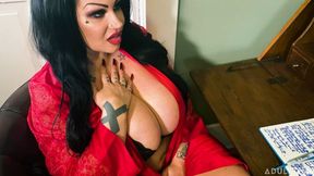 Raven-haired chick Samantha Mack jumps on a big dick with passion