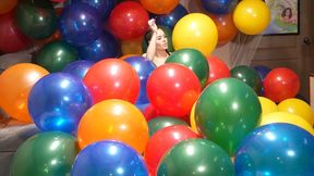 Bikini Bombshell's Balloon Carnage: Over Fifty Popped!