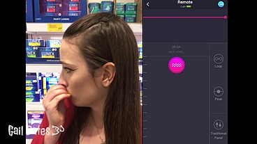 Public remote vibrator play and sex on balcony