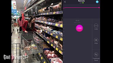 Public remote vibrator play and sex on balcony