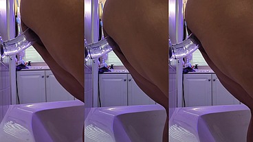 Suction Cup HUGE Clear Dildo in my Pussy
