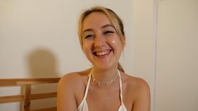 Crazy hot sex with Ann Joy after dinner. She&#039;s so so sensual in this homemade porn.