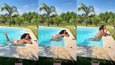 BBW Ebony Farting like Crazy in the Pool