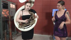 Arietta and Ayla Try Out the Sousaphone (MP4 - 720p)