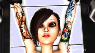 Sci-fi hardcore and a Bombshell cuffed hot into the lab