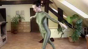 Ballet In A Green Catsuit - Watch4Fetish
