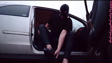 Geile Heels im Auto anziehen ** Outdoor Fun **