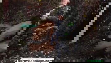 Old man in wheelchair fucks a teen pussy