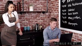 Sexy waitress Eliza Ibarra fucks client - Nubile Films