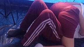 Horny Students Fuck in Tent During Field Trip, Hot Slut Loves Sneaky Fucking - Real Amateur Video