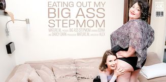 Skinny teen eating out her big ass BBW stepmom