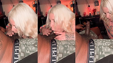 BBC Fucks White Girl PAWG Face Until He Cums Everywhere MILF Swallows!