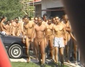 Magnificent French Blonde Sucks Several Big Dicks in Outdoor Gangbang