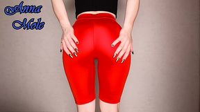 yoga tights pawg in spandex leggings loudly spanks her juicy