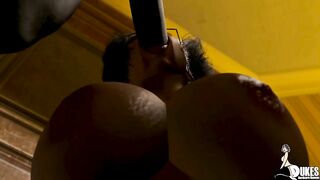Long butt Church lady got banged! by thick penis demon