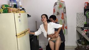 I SAW MY LACTATING STEPMOTHER'S BIG TITS IN THE KITCHEN, SO I HAD DIRECT ACCESS TO HER PLEASANT SURPRISE