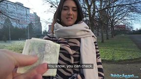 Pretty Slim Brunette Prude Stud Turns Into a Whore Ready To Suck And Fuck For a Good Fee