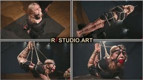 Bramble - Long Bondage & Gag Slave Training - From Leather Restraints and Bastinado to Rope Hogtie Suspension (FULL HD MP4)