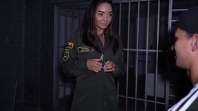 Security Latina babe fucked big cock of a prisoner