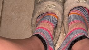 Working hard on my holey socks